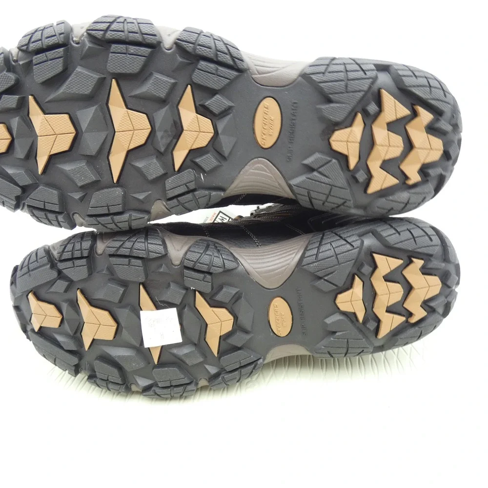 Skechers Work Mens Steel Toe Waterproof Boots Brown Black 77054 Size 13 NEW